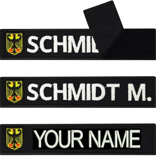 Deutscher Adler Patches Namensschilder Klett Patch personalisiert | 125x25mm