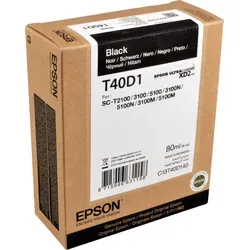 Epson Tinte C13T40D140 Black T40D1 - Original Tintenpatrone mit 80ml für brillante Ausdrucke, kompatibel mit Epson SureColor SC-T Serie