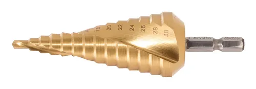 KS Tools HSS-TiN Stufenbohrer Ø 6-40 mm, 16 Stufen - Metallbohrer mit 16 Stufen für präzise und saubere Bohrlöcher in verschiedenen Materialien, ideal für Profis und Hobby-Handwerker.