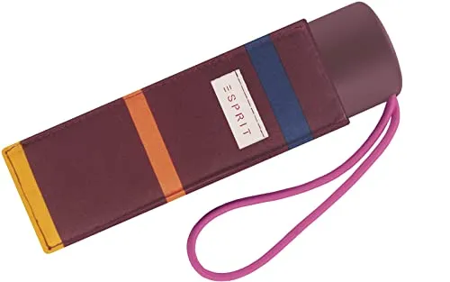 Esprit Mini Regenschirm Maroon Banner 53308, 15,7 cm - Taschenschirm mit automatischer Öffnung, ultraleicht und kompakt. Ideal für unterwegs, wiegt nur 185 g und passt in jede Tasche. Verfügbar in verschiedenen modernen Farben.
