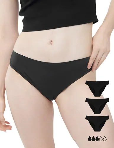 MyMonthlys Inkontinenzslip Periodenunterwäsche LEA Slip 3er schwarz mittlere Blutung