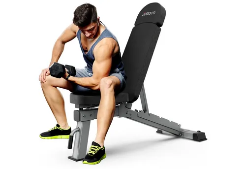 JOROTO Hantelbank MD80 - Verstellbare Fitnessbank mit 450 kg Gewichtskapazität, ideal für Ganzkörpertraining in Schwarz