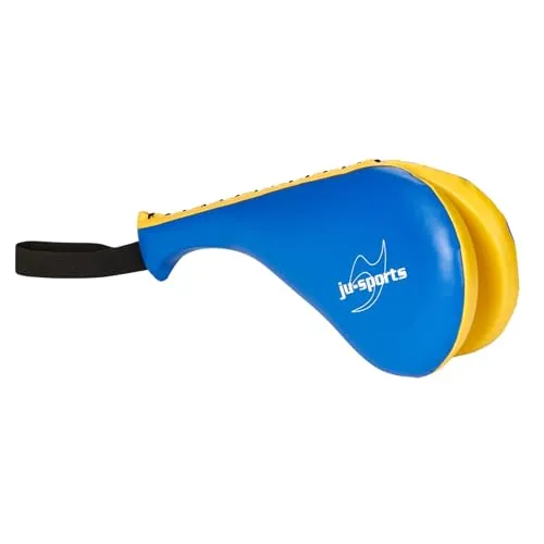 Ju-Sports Kids Hand Mitt Double Pratzen I Kunstleder in Carbon Optik I Mit Handschlaufe für optimalen Halt I Kampfsport Zubehör für MMA UVM I Ca. 37cm