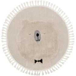 benuta Kinderteppich Momo, rund, 11 mm hoch - Kuscheliger Kinderteppich in sanftem Cream, ideal für eine warme Atmosphäre im Kinderzimmer. Strapazierfähig und weich, perfekt für unbeschwerte Spielstunden.