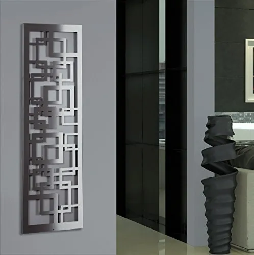 Wandgarderobe Design Quadrat aus Edelstahl - Garderobenständer, exklusives Design aus kratzfestem Edelstahl, Made in Germany, ideal für stilvolle Flure und Eingangsbereiche.