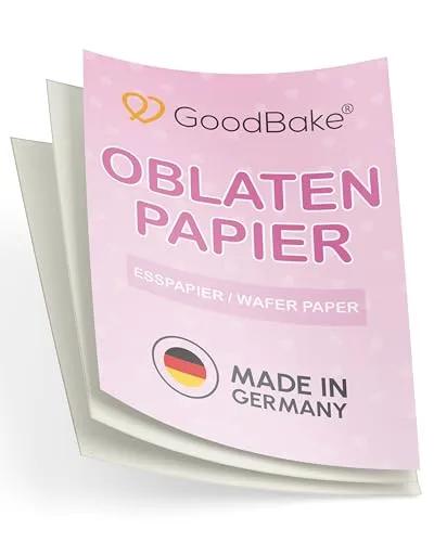 GoodBake Oblatenpapier A4, 25 Blatt - Esspapier für Tortendeko - Vielseitig einsetzbares Oblatenpapier für individuelle Tortendekoration. Ideal für Lebensmitteldrucker, vegan und glutenfrei. Perfekt für kreative Backprojekte!