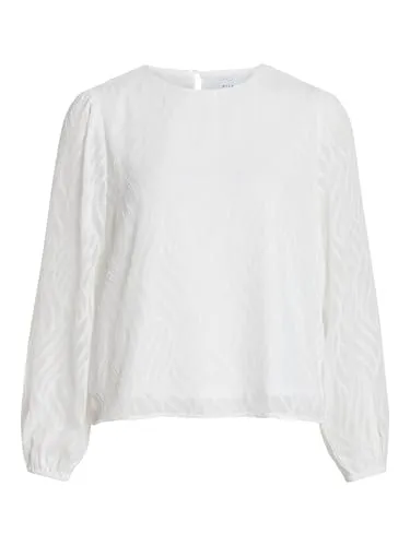 Vila Blusenshirt - Chices Oberteil mit transparenten Ärmeln - Blusen in modischem Design, aus 100% Polyester, schnell trocknend und perfekt für besondere Anlässe.