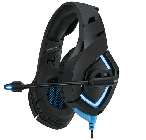 Adesso Xtream G1 Headset - Ergonomisches Stereo-Gaming-Headset mit drehbarem Mikrofon und Rauschunterdrückung für klare Kommunikation. Ideal für Gamer, die langen Tragekomfort und stilvolle LED-Beleuchtung suchen.