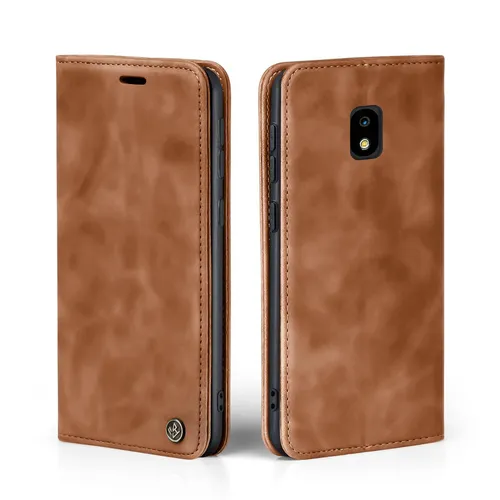 Handy Hülle für Samsung Galaxy J3 2017 Klapp Magnet Smartphone Cover Case Braun