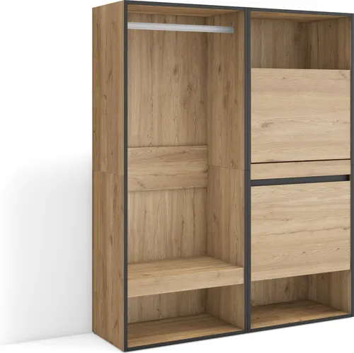 Offener Kleiderschrank 120x35x145 cm aus Eiche
