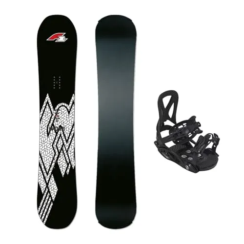 F2 Set Snowboard Junior Rental Schwarz 135cm + Pipe Bindung M