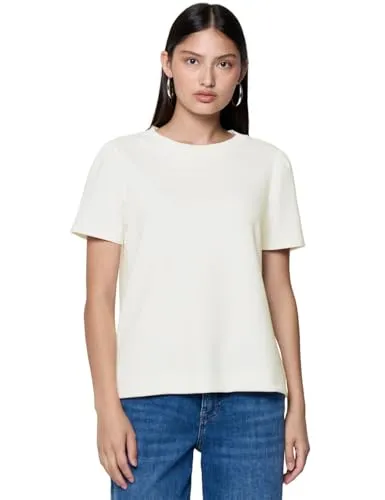 Street One Studio Damen T-Shirt mit Puffärmeln, Off White, Größe 36 - Stylisches T-Shirt für Damen mit Puffärmeln und Rundhalsausschnitt, ideal für einen modischen Look im Alltag.