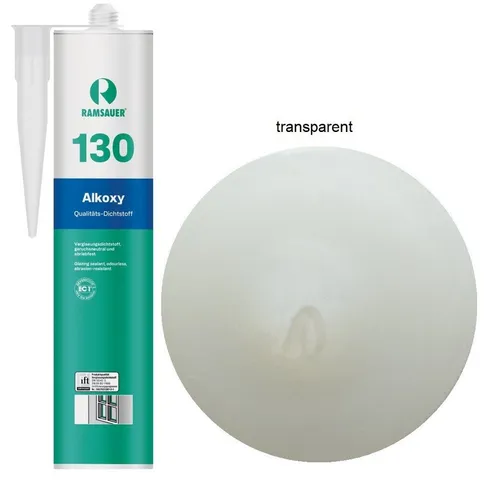 Ramsauer Dichtstoff Ramsauer 130 Alkoxysilikon Fenster Fugendichtstoff 310ml Kartusche, gebrauchsfertig, VSG verträglich, UV beständig