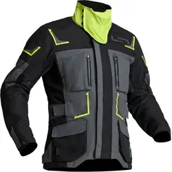Lindstrands Myrvik wasserdichte Motorradjacke, schwarz-grau-gelb, Größe 58 - Motorradjacke mit herausnehmbarer Dryway + 2.0 Membran, wind- und wasserdicht sowie atmungsaktiv für optimalen Komfort bei jeder Fahrt.