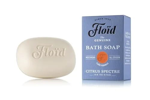 Floïd Citrus Spectre Bath Soap, 100 % pflanzliche Bade- & Duschseife mit pflegendem Lecithin, Sheabutter & Sesamöl, schützt die Haut und macht sie weich und geschmeidig