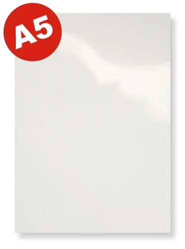 Einbanddeckel, ChromoKarton, glänzend weiß, DIN A5, Deckblatt, Rückenkarton 100