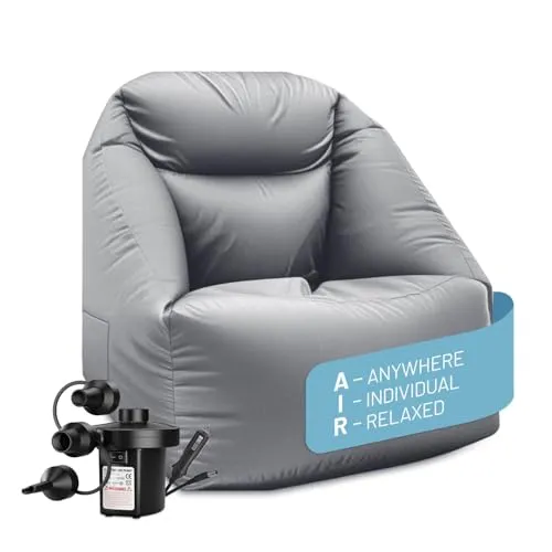 LUMALAND CrozyAir Aufblasbarer Outdoor Sessel mit elektrischer Luftpumpe 2GO - Der LUMALAND CrozyAir ist dein perfekter Begleiter für Garten & Strand. Mit einem innovativen 5-Kammer Luftsystem bietet er individuellen Sitzkomfort und ist bis 150 kg belastbar. Wasserabweisend und waschbar für sorgenfreies Sitzen.