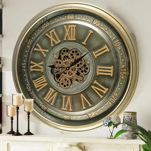 THE GEARS CLOCK 32'' Wanduhr mit beweglichen Zahnrädern