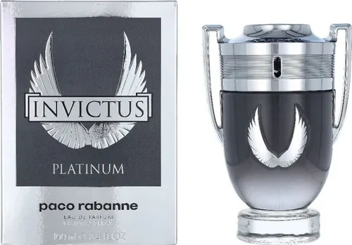 Paco Rabanne Invictus Platinum Eau de Parfum 100ml - Herrenduft mit holzig-aromatischer Note, ideal für selbstbewusste Männer. Belebende Grapefruit und Absinth sorgen für einen energetischen Auftakt, während Patchouli und Zypresse für einen maskulinen Abgang sorgen.