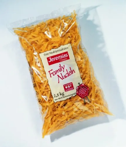 Jeremias Bandnudeln 8 mm, Family Frischei-Nudeln, 1er Pack (1 x 2.5 kg Beutel)