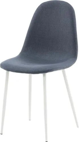 FURNLUX Esszimmerstuhl Polar Blau Und Weiss 44cm / Hauptfarbe: Blau / Abmessungen: 44 x 53 x 88 cm