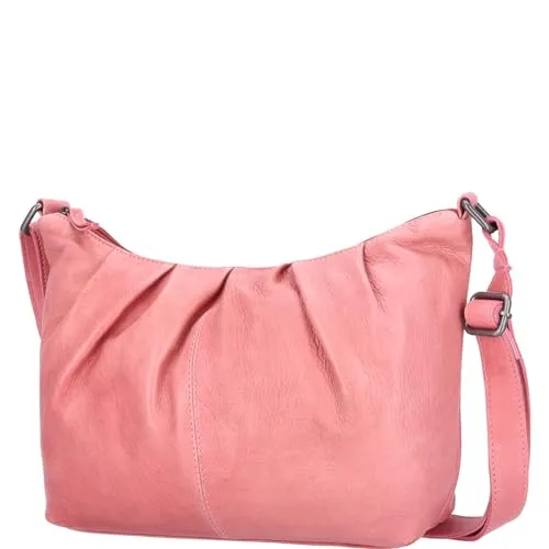 The Skandinavian Brand Damen Ledertasche, Schultertasche in Pink-82 - Umhängetasche mit verstellbarem Schultergurt (70-140 cm) und sicherem Reißverschluss, ideal für stilvolle Frauen, die Funktionalität und Design schätzen.