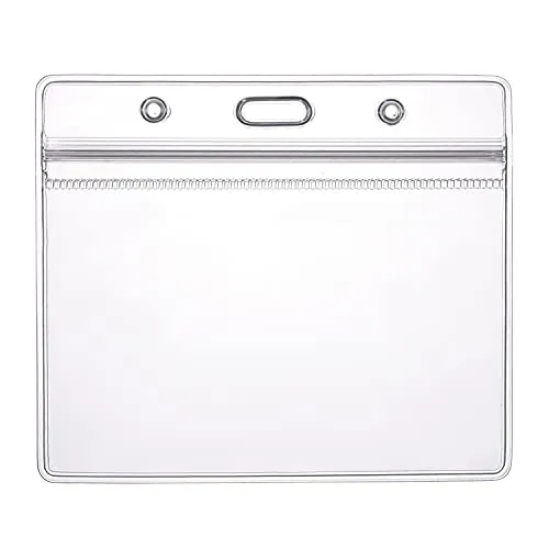Ausweishülle ZIP Kartenhalter flexibel & wasserdicht horizontal für 1-2 Ausweise Karten Impfpass Namensschilder ID-Card Schutzhülle 0,80mm transparent