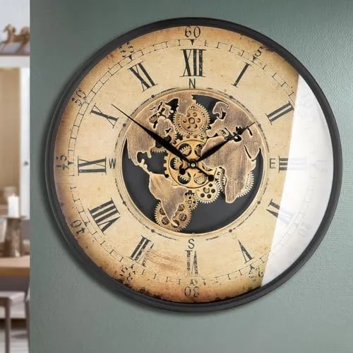 GILDE Wanduhr Metall kupferfarben 46223 - Elegante analoge Wanduhr in kupferfarbenem Metall, batteriebetrieben und perfekt für stilvolle Wohnräume. Ein zeitloses Wohnaccessoire für jeden Raum.