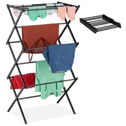 relaxdays Klappbarer Wäscheständer in schwarz von Relaxdays