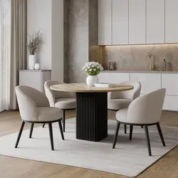 Beistelltisch CUBO Ø100 cm Metalltisch Wohnzimmertisch in Schwarz/Wotan - Der Beistelltisch CUBO vereint minimalistisches Design mit stabiler Verarbeitung. Ideal als Esstisch oder Wohnzimmertisch, sorgt die pflegeleichte Tischplatte für Langlebigkeit und Eleganz in jedem Raum.
