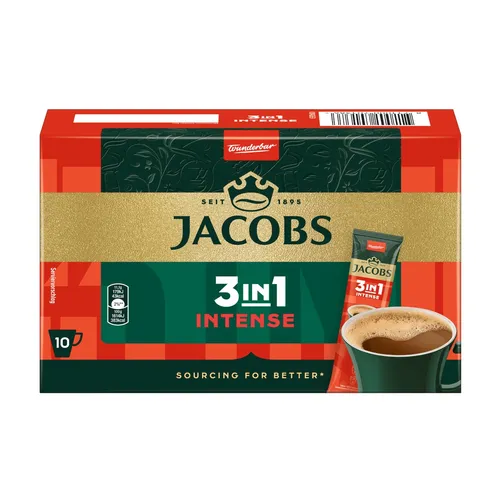 Jacobs Kaffee Instantgetränk 3 in 1 Intense 10x11,1g Packung 111g