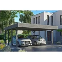 Doppelcarport SKAN HOLZ Friesland mit EPDM-Dachfolie - Gartenhäuser, Geräteschuppen & Carports - Robustes Flachdach-Carport aus Holz, ideal für optimalen Wetterschutz und langlebige Nutzung.