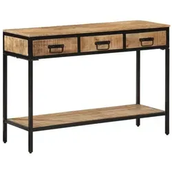 vidaXL Konsolentisch 100x35x70 cm Raues Massivholz Mango