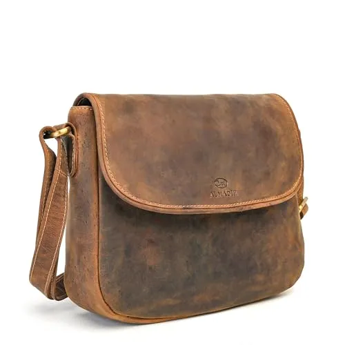 ALMADIH Schultertasche Leder LUCY - Elegante Umhängetasche für Damen - Umhängetaschen: LUCY von ALMADIH – stilvolle Ledertasche mit durchdachter Innenaufteilung für optimale Ordnung, ideal für jede Gelegenheit.