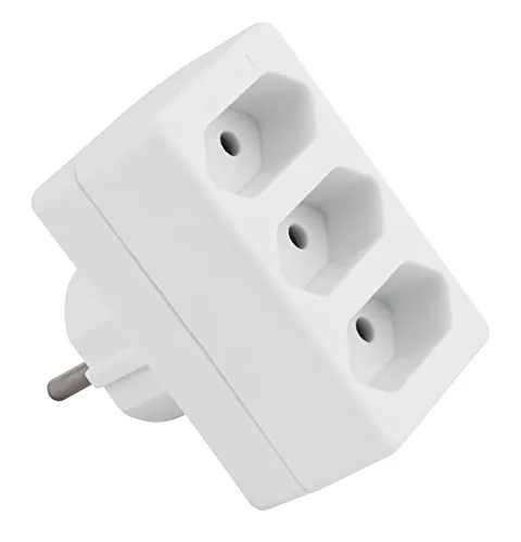 MC Power Steckdosenadapter | 3-Fach Euro Mehrfachstecker (Zwischenstecker), weiß | Platzsparender Verteiler für Euro-Stecker
