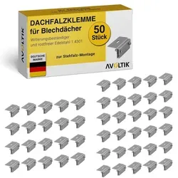 Avoltik Dachfalzklemme für Stehfalzdach – Edelstahl Montage - Robuste und wetterfeste Dachfalzklemme aus Edelstahl für die sichere Befestigung von Solaranlagen. Erhältlich in 4er, 6er, 10er und 50er Sets, ideal für langlebige Montagen.