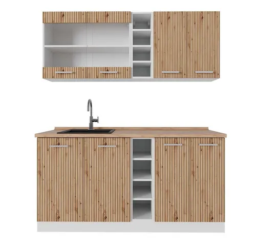 Vicco Küchenzeile R-Line, Artisan Eiche/Weiß, 160 cm