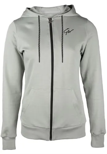 Gorilla Wear Pixley Zipped Hoodie - hellgrün - leicht funktionell Oberteil Pullover mit Logo Reissverschluss zum Sport Alltag Freizeit Workout Training bequem atmungsaktiv aus Baumwolle Polyester, S