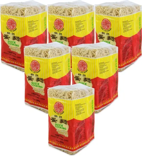6x 500g Long Life Brand Schnellkochende Nudeln, mit Ei | Quick Cooking Noodles