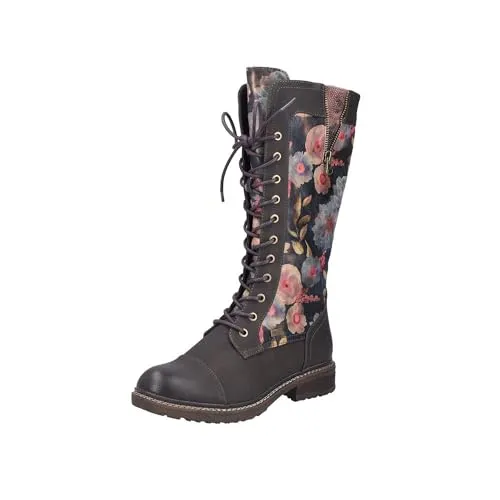 Rieker Damen Stiefel mit Blumenmuster Warmfutter wasserabweisend RiekerTEX 94731, Größe:38 EU, Farbe:Mehrfarbig