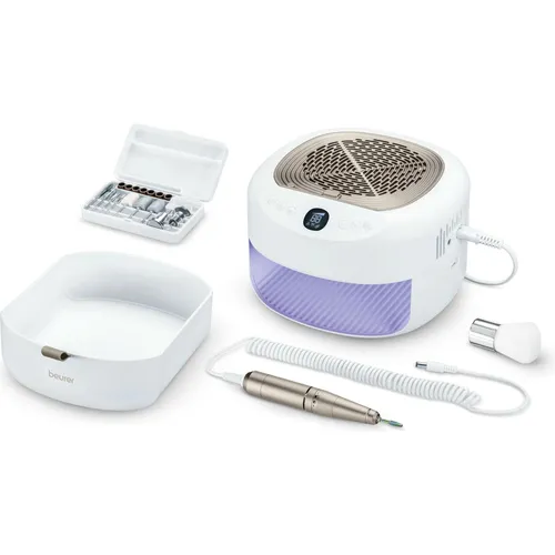 Beurer MP 200 StudioNails Pro - 3-in-1 Maniküre- und Pediküre-Profistation - Maniküre- & Pediküre-Sets mit 26.000 U/min, kombiniert Nagelfräser, UV/LED-Lampe und Staubabsauger für professionelle Ergebnisse zu Hause.