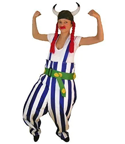 Ikumaal Gallier-Kostüm, To08 M, mit Helm und Zöpfen!, für Erwachsen-e Männer Frau-en, Kostüm-e Fasching Karneval Fasnacht Faschingskostüm-e Karnevalskostüm-e