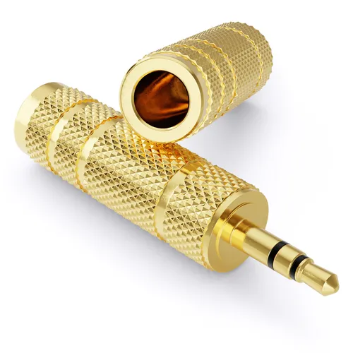 2x 3,5mm Stereo Audio Klinken Adapter Stecker Kupplung 3,5mm zu 6,35mm Klinke