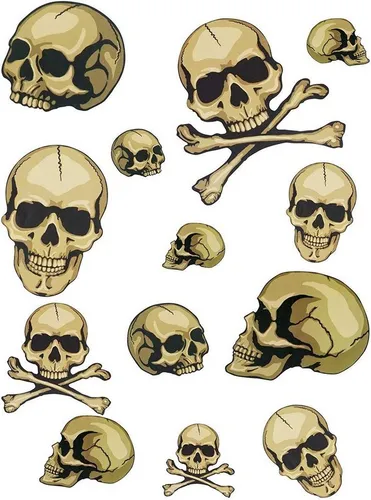 F.I.G. Dekoobjekt Wall-Art Sticker - Halloween - Totenköpfe