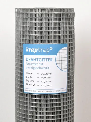 Drahtzaun Volierendraht 12x12mm 50 cm breit 25 Meter Käfigzaun Käfiggitter