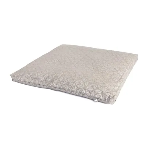 Bodhi Meditationsmatte ZABUTON - Maharaja Collection, Taupe/Silber - Die komfortable Zabuton Matte aus Bio-Baumwolle sorgt für eine angenehme Sitzhaltung während deiner Meditation. Mit frischen Farben und einem abnehmbaren Bezug ist sie ein stilvolles Highlight in deinem Meditationsbereich.