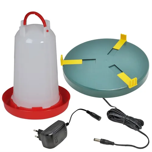 Set Heizplatte Tränke 6L Geflügeltränke Wärmeplatte Tränkenwärmer Huhn Geflügel