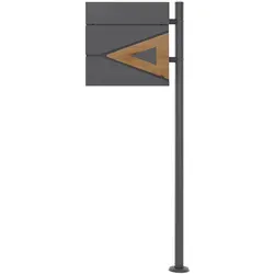 Moderne Anthrazit Briefkasten mit Ständer von ML DESIGN - Briefkasten & Briefkastenklappen - Wetterfest und mit praktischem Zeitungsfach, ideal für stilvolle Eingangsbereiche.