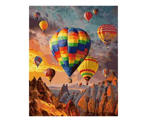 Schipper 609130858 MNZ - Heißluftballons, Malen nach Zahlen - Malen nach Zahlen Set für kreative Köpfe, ideal für entspannende Stunden und zur Förderung der Feinmotorik.