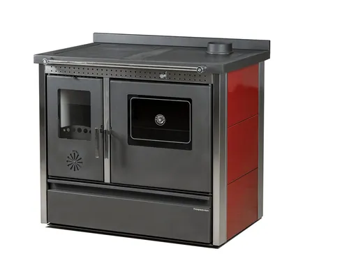 Hosseven Kaminofen 4050 Lotus Inox, 11,16 kW, Küchenofen, Holzofen, Schwedenofen, Küchenherd, Balkanofen